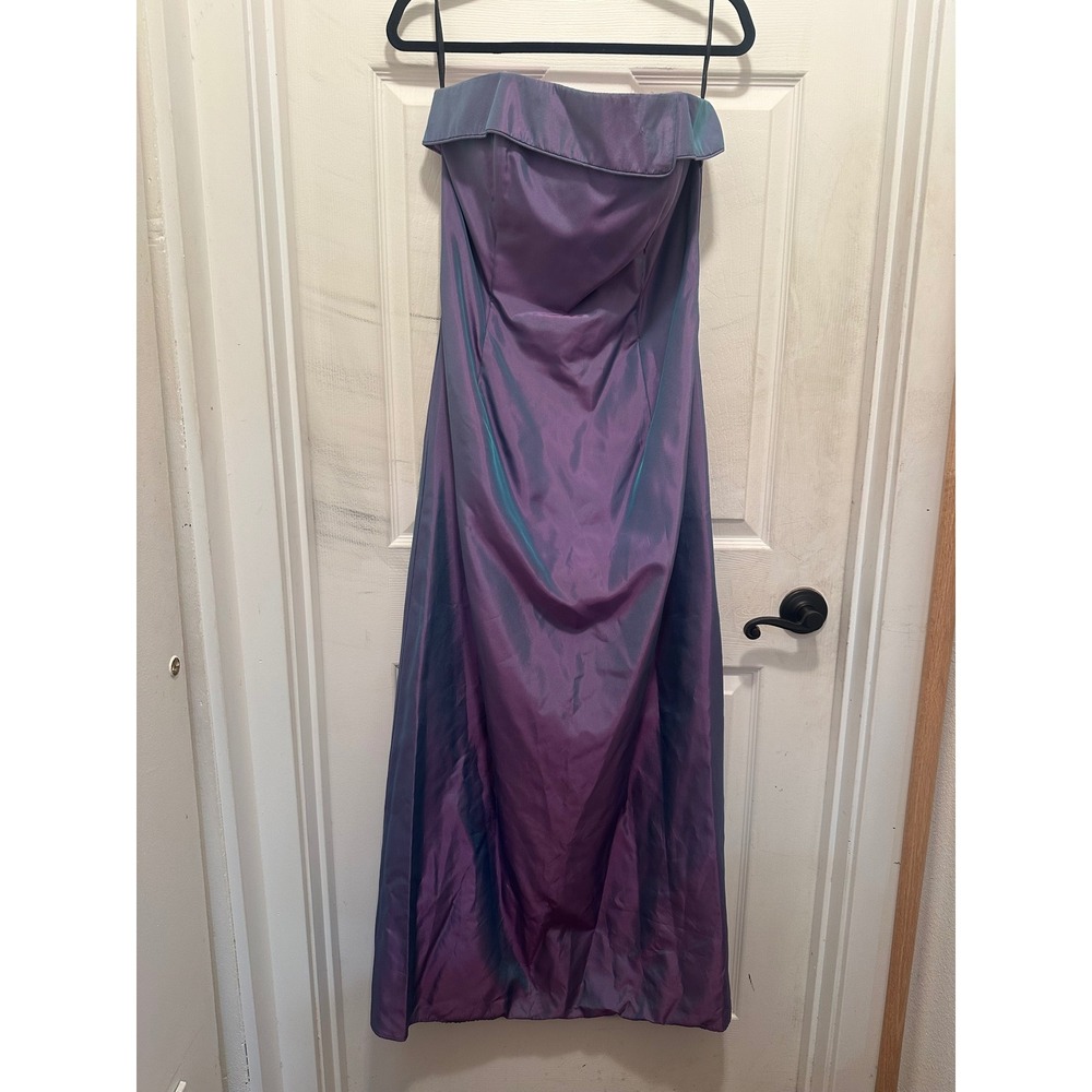 Jessica McClintock Gunne Sax Vintage Iridescent Purple Teal Formal Dress 11